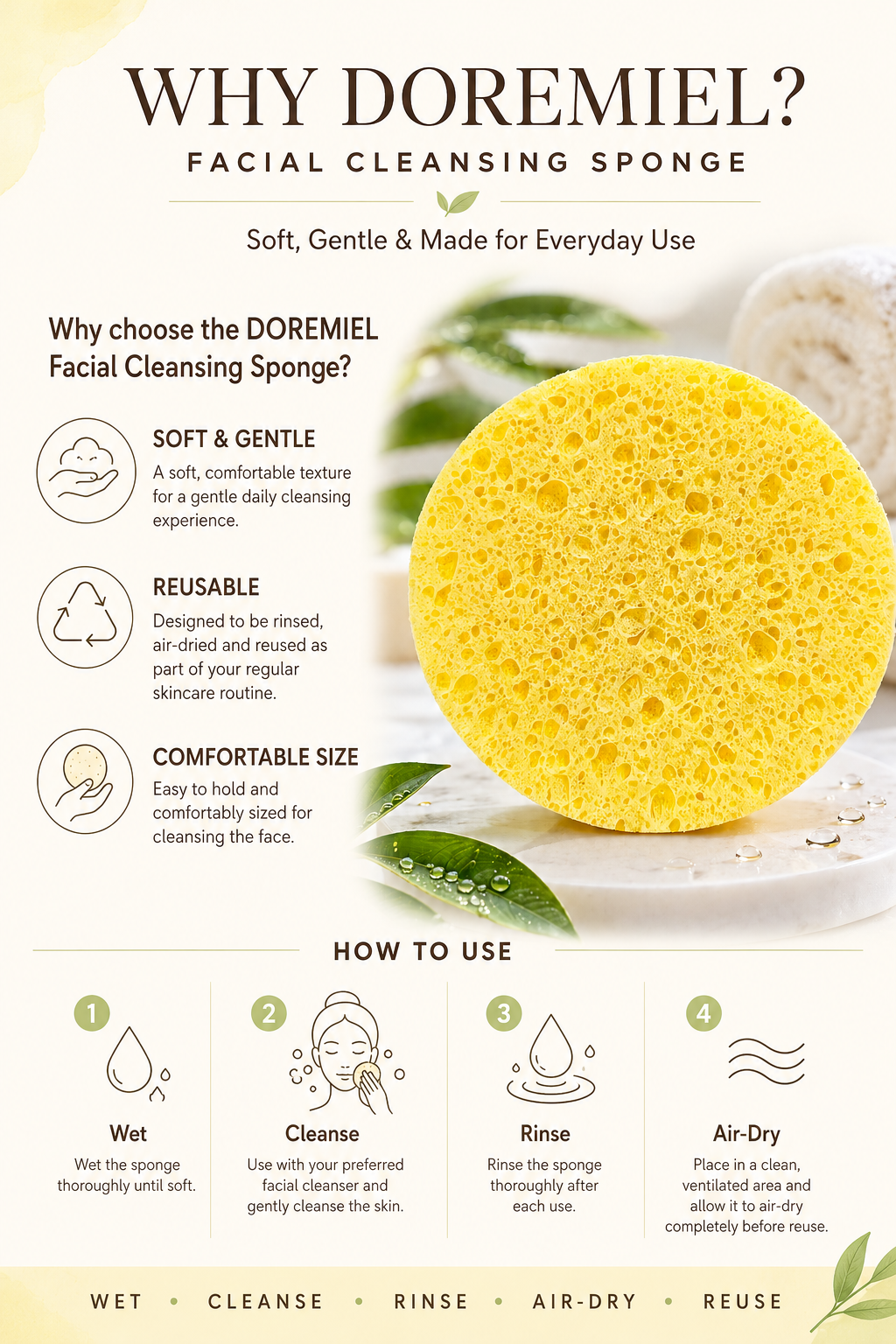 Doremiel Facial Cleansing Sponge